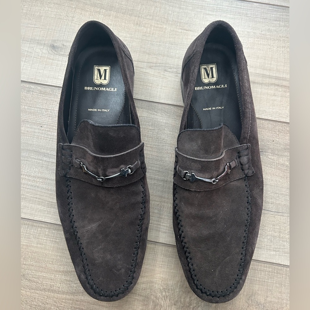 Bruno Magli brown Suede Loafers Sz 12